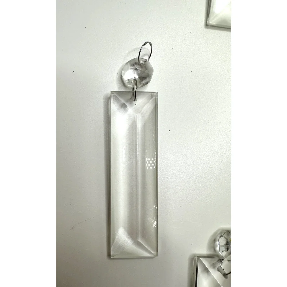 Crystal Chandelier Prisms Replacements Craft Set 40 Pc Dangle Silver Rings